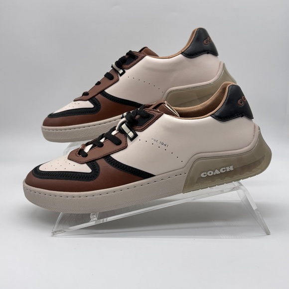 Coach CitySole Court Sneakers Men’s 10D Brown Black White Leather Low Top Shoes - Picture 5 of 16